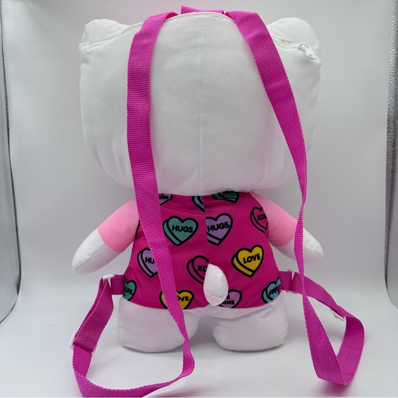Sanrio Hello Kitty Plush Backpack with Zipper Pocket (Heart & Love) - Picture 2 of 8